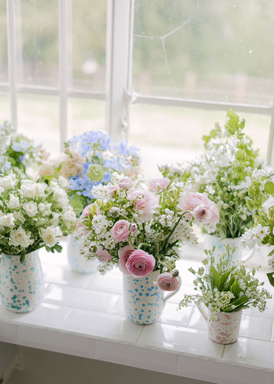 Seasonal Splatter Jug Of Flowers