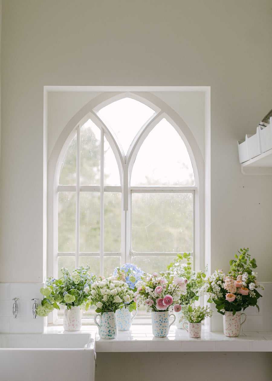 Seasonal Splatter Jug Of Flowers