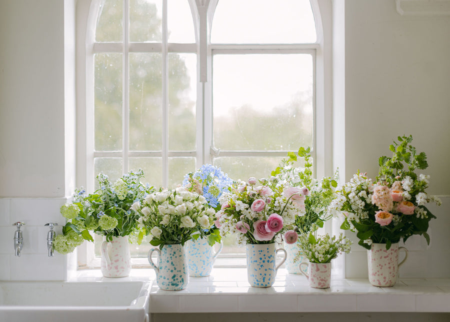 Seasonal Splatter Jug Of Flowers